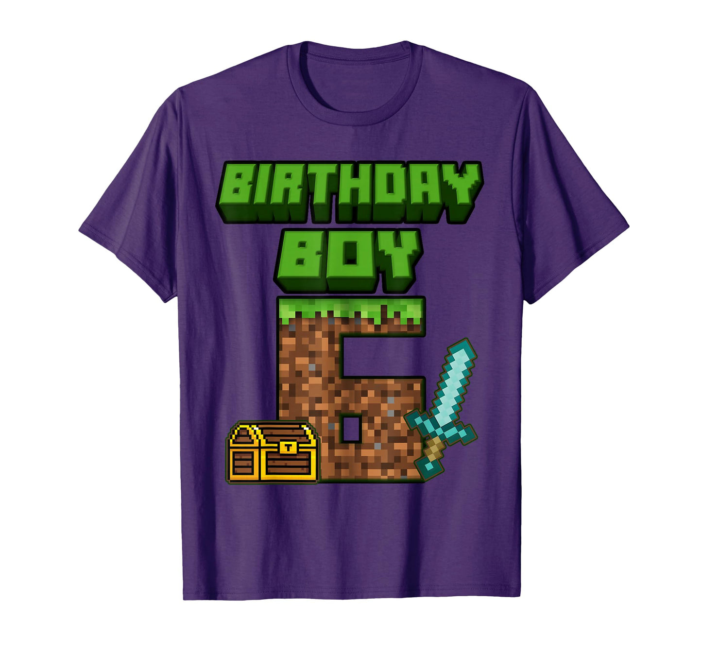 6th Birthday Boy 6 Years Old Gamer Pixel Birthday Boys T-Shirt