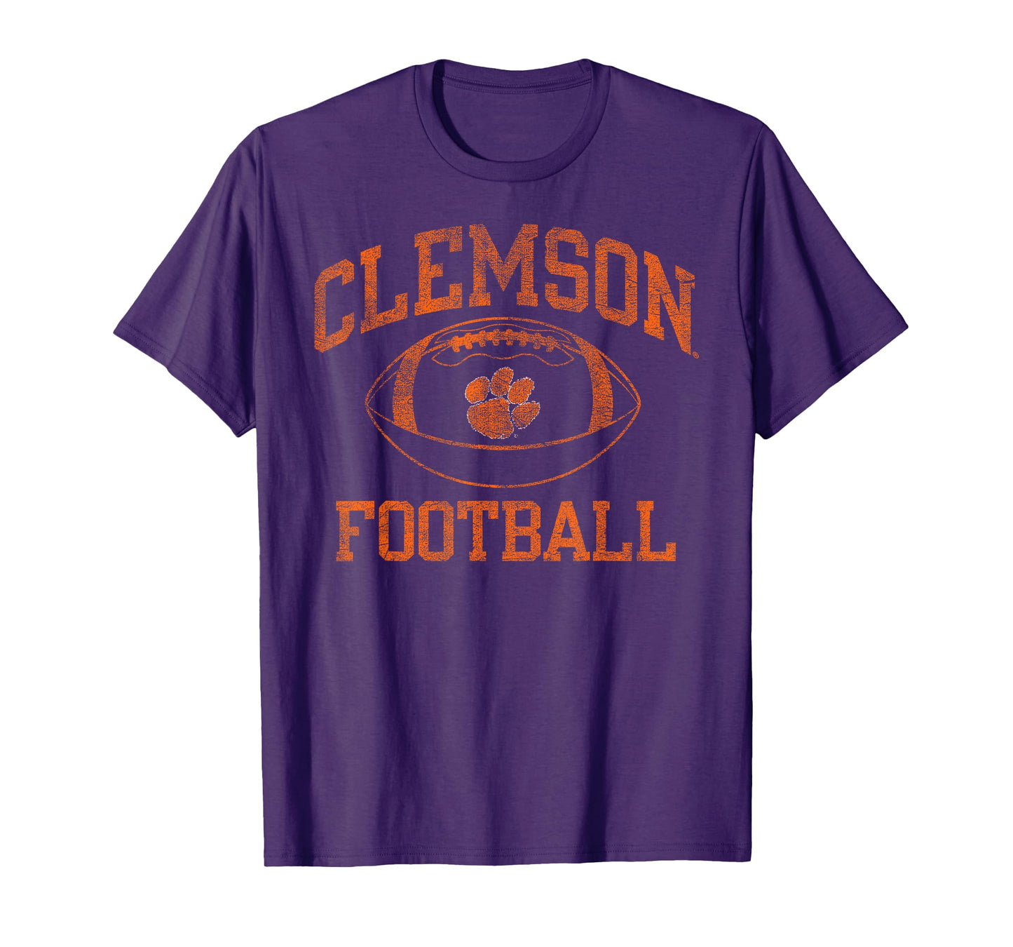 Elite Authentics Purple Clemson Tigers Football T-Shirt, Men's, Small, Short Sleeve, Crew Neck, Polyester 100%, Officially Licensed, Clemson Fans, Students, Alumni, and Families