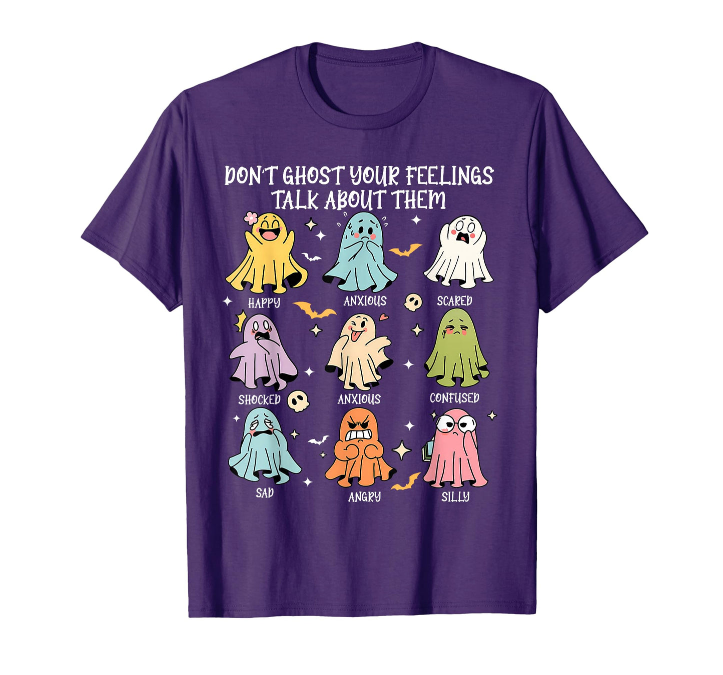 Don't Ghost Your Feelings Mental Health Awareness Halloween T-Shirt