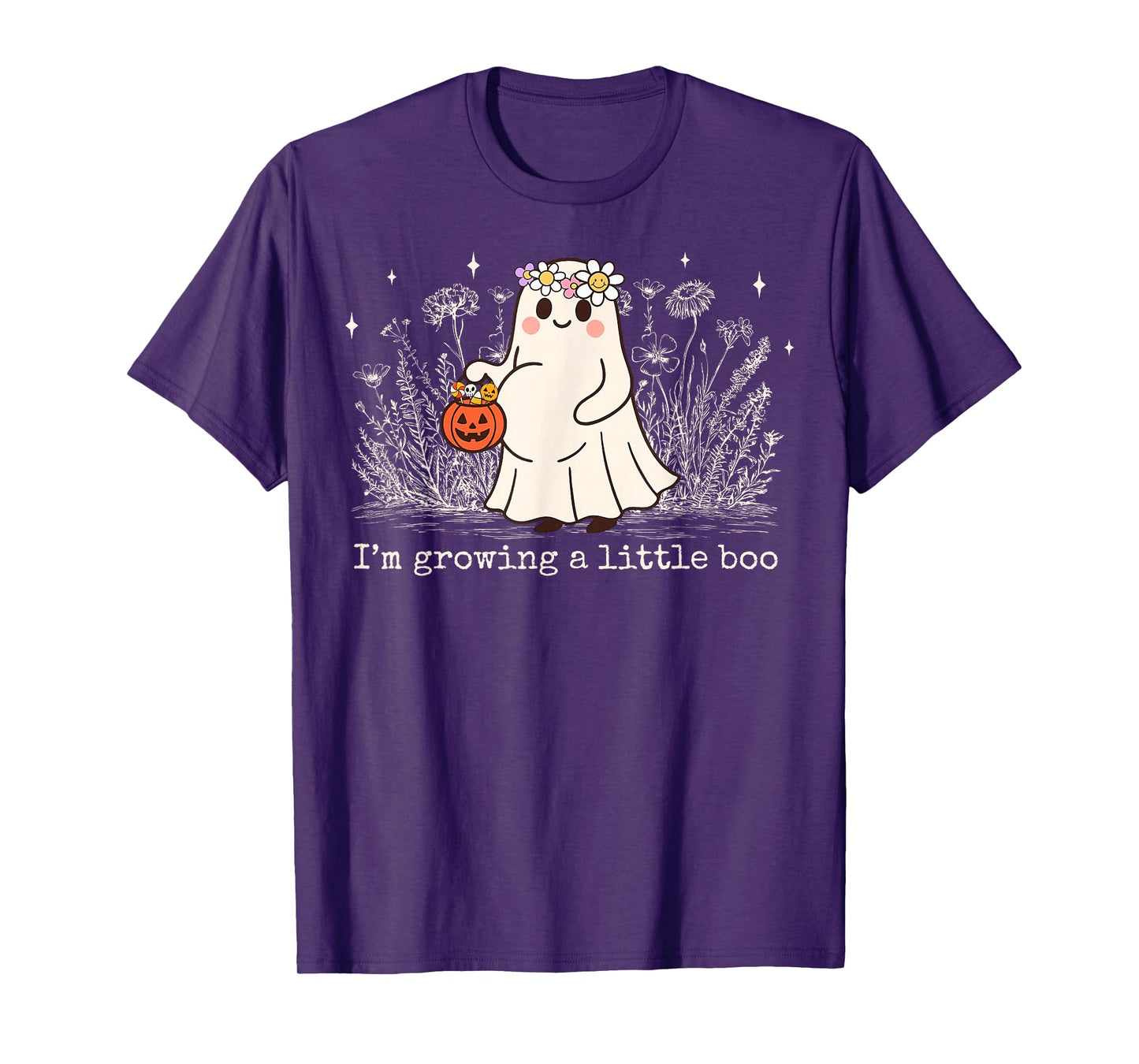 I'm Growing A Little Boo Halloween Pregnancy Announcement T-Shirt