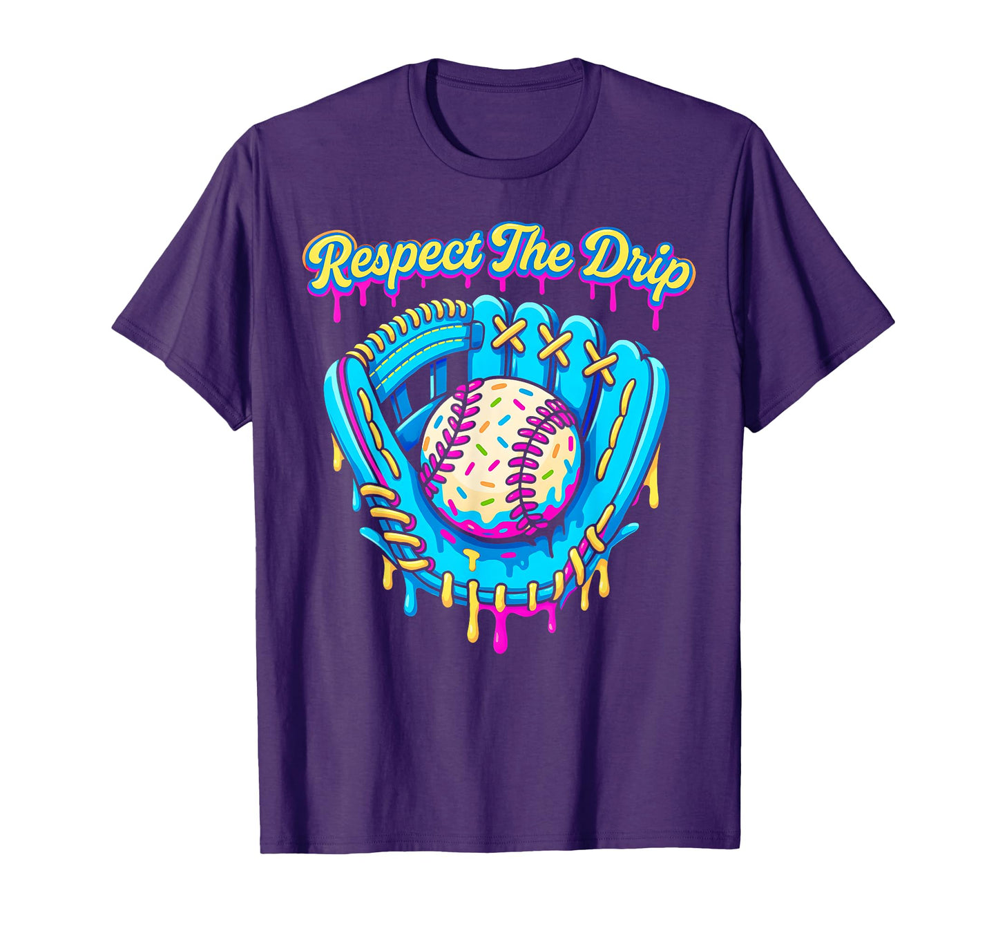 Baseball Drip Boys Ice Cream Drip Glove Sweet Swing Sports T-Shirt