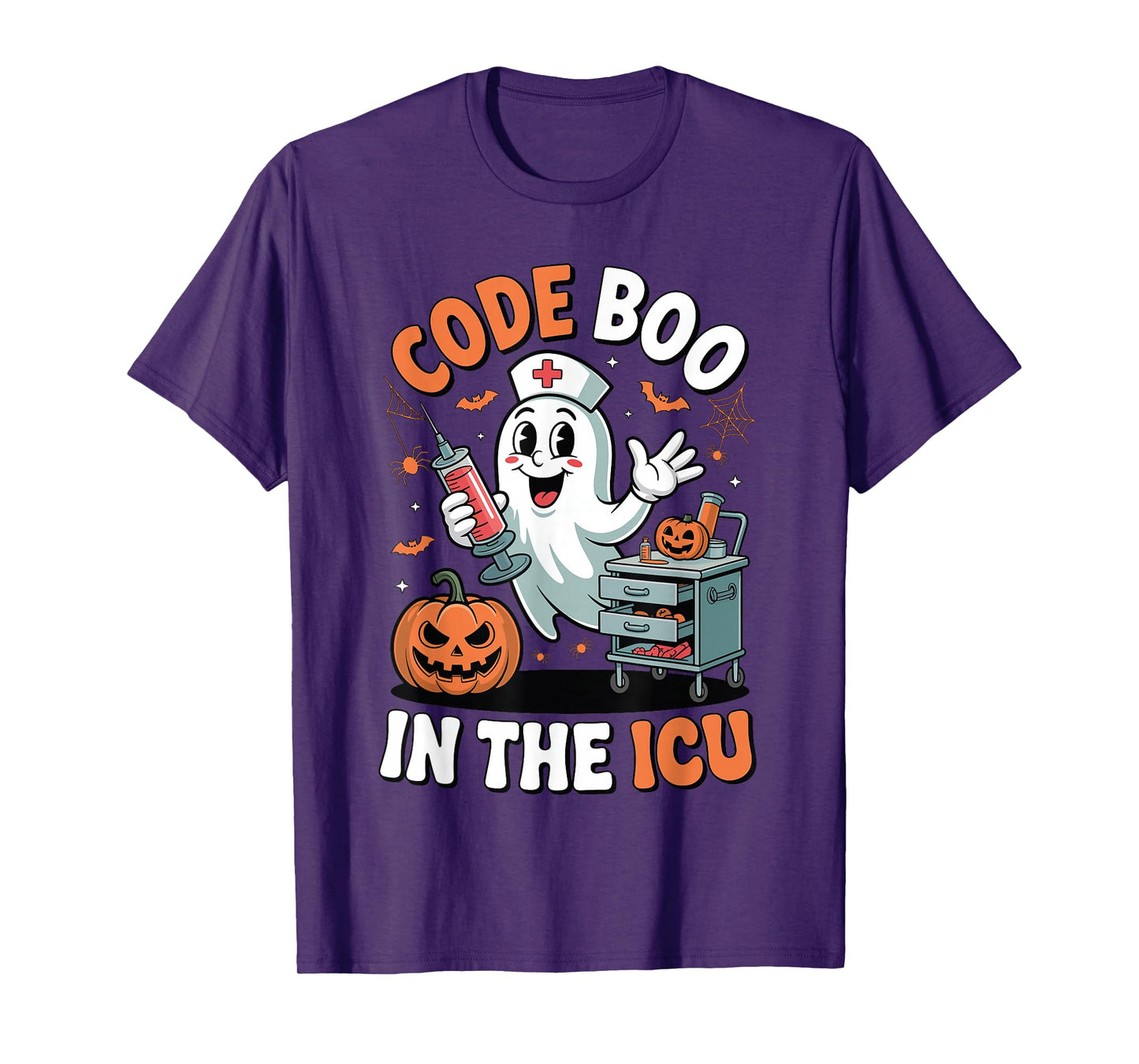 Code Boo in The ICU Funny Medical Halloween ICU Nurse T-Shirt