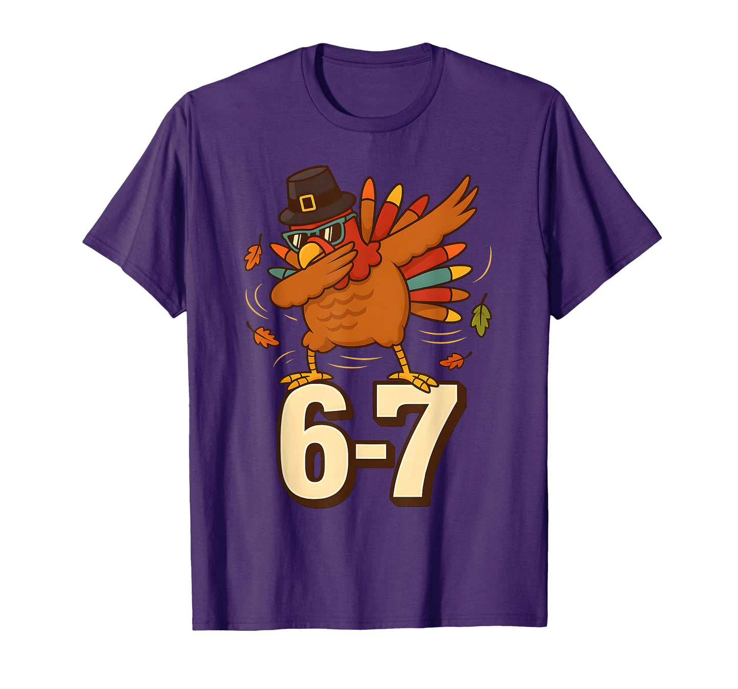 Funny 67 Thanksgiving Turkey Dabbing Six Seven Meme Boys T-Shirt