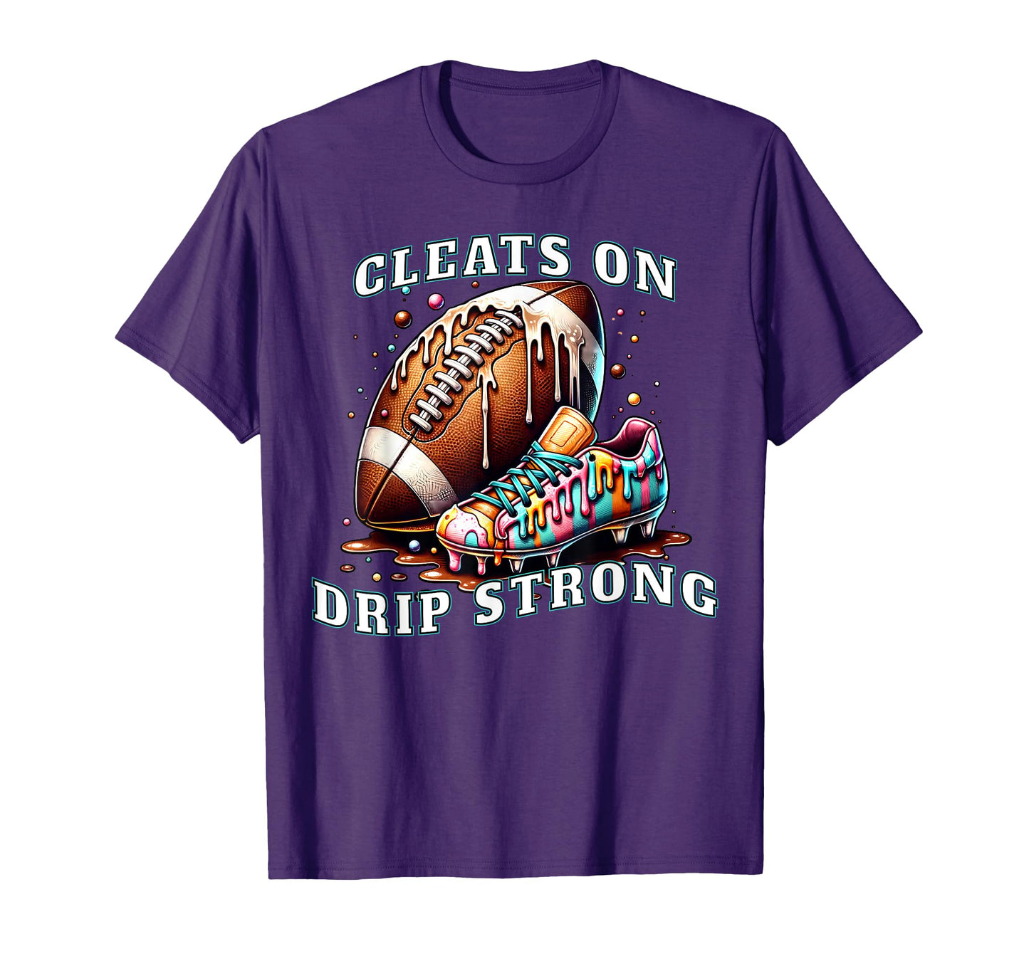 Cleats On Drip Strong Football Ice Cream Drip for Boys Youth T-Shirt