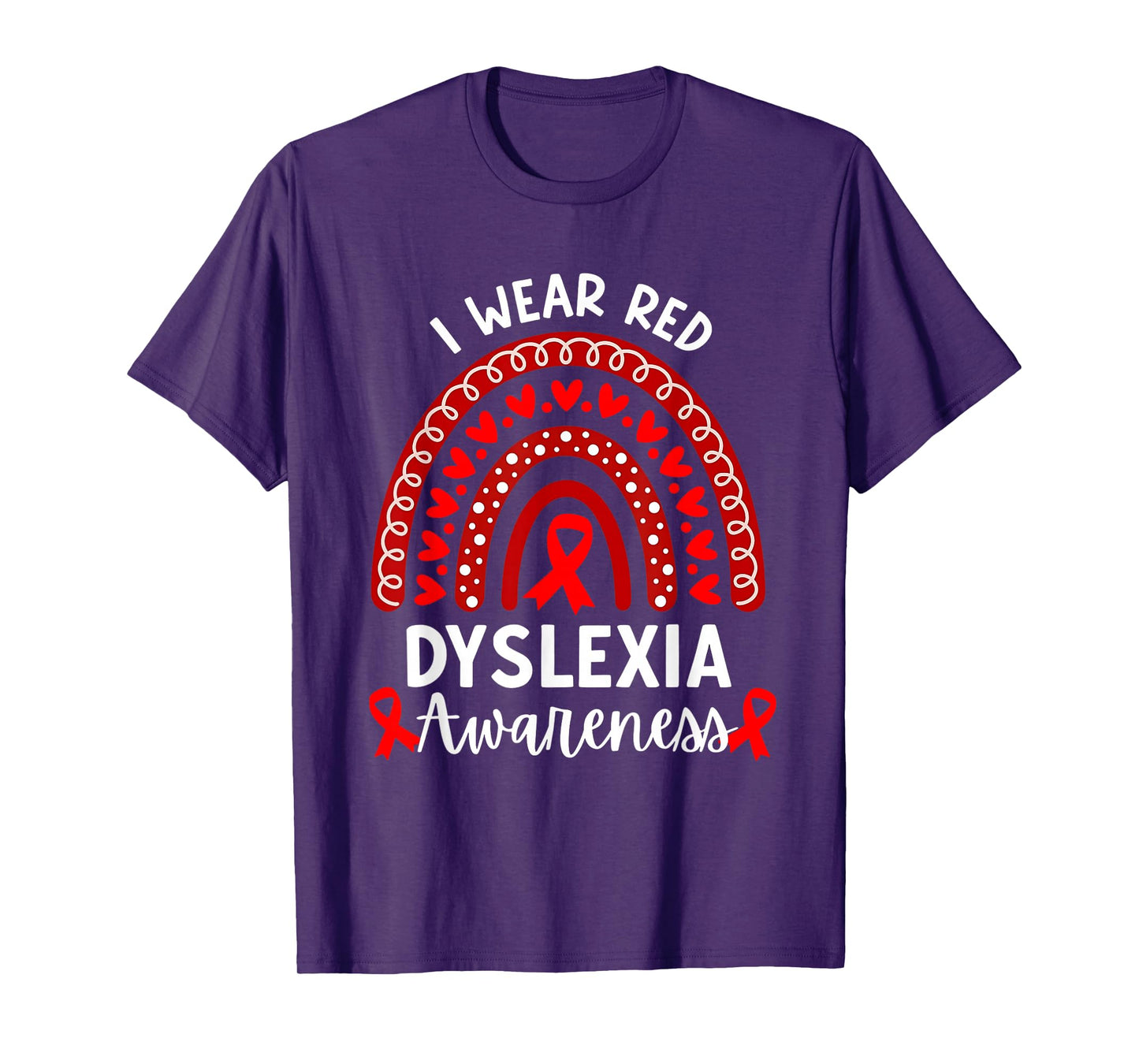 I Wear Red for Dyslexia Awareness Teacher Back to School T-Shirt