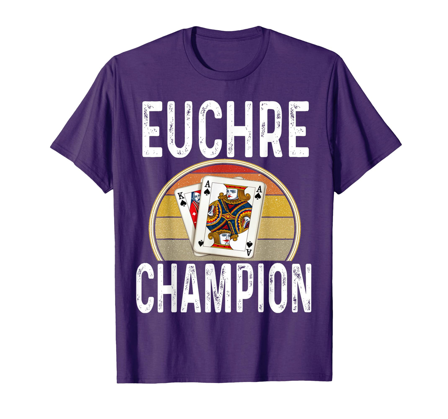 Euchre Champion Game Night Player Card Game Cards Retro T-Shirt