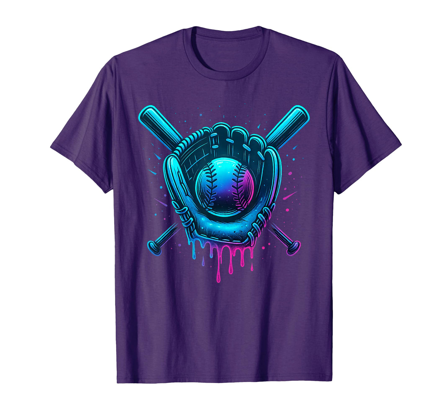 Futuristic Baseball Drip Patriotic Ball and Bat Youth Boys T-Shirt