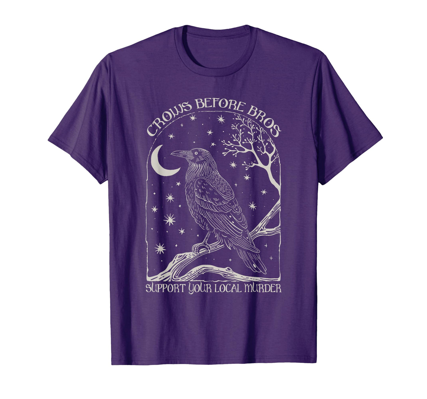Crows Before Bros Support Your Local Murder Vintage Raven T-Shirt