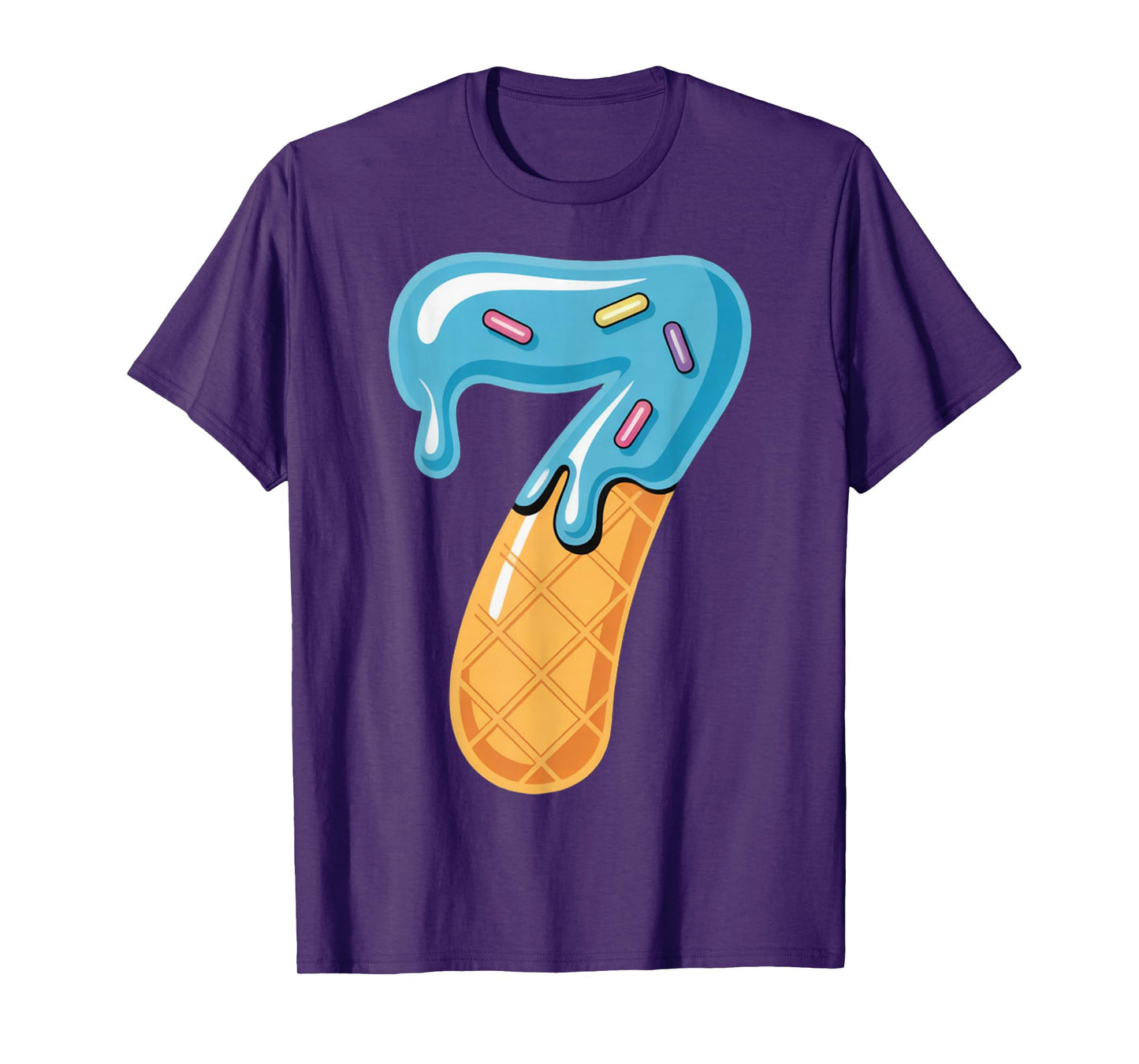 Ice Cream Drip Sports Cool Meme 7 Funny Number Matching T-Shirt