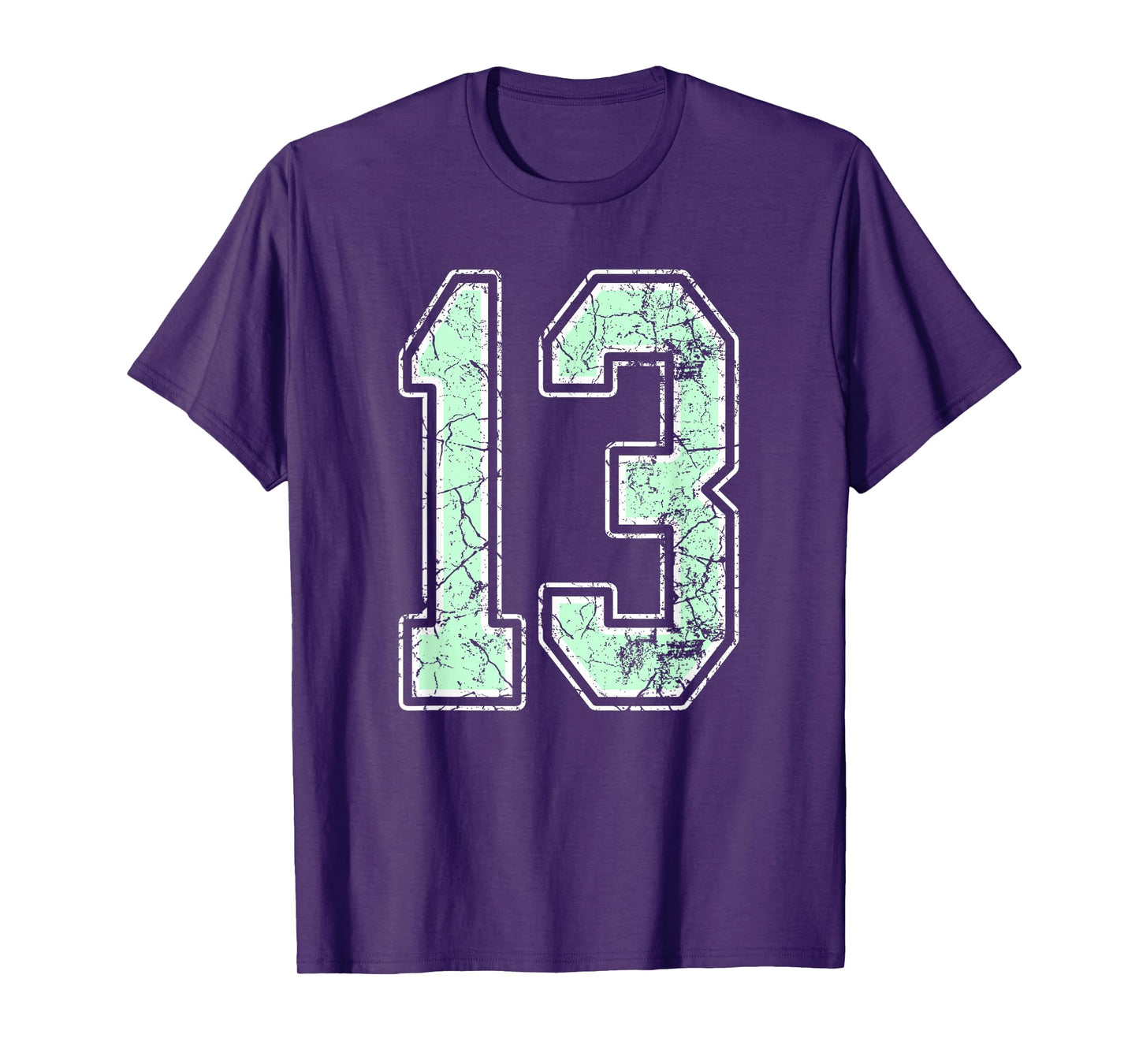 Mint Green White Sports Number 13 Jersey Uniform Player T-Shirt