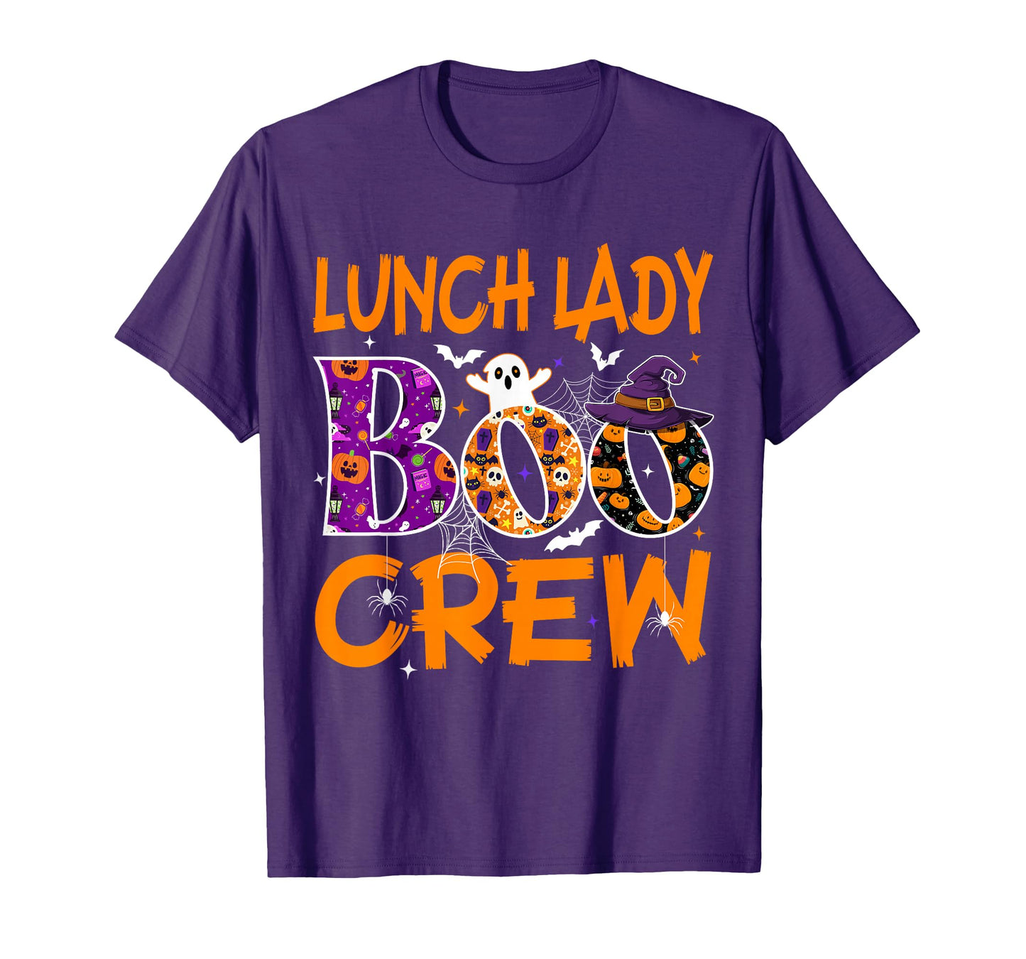 Groovy Lunch Lady Boo Crew Halloween Cafeteria Squad Costume T-Shirt