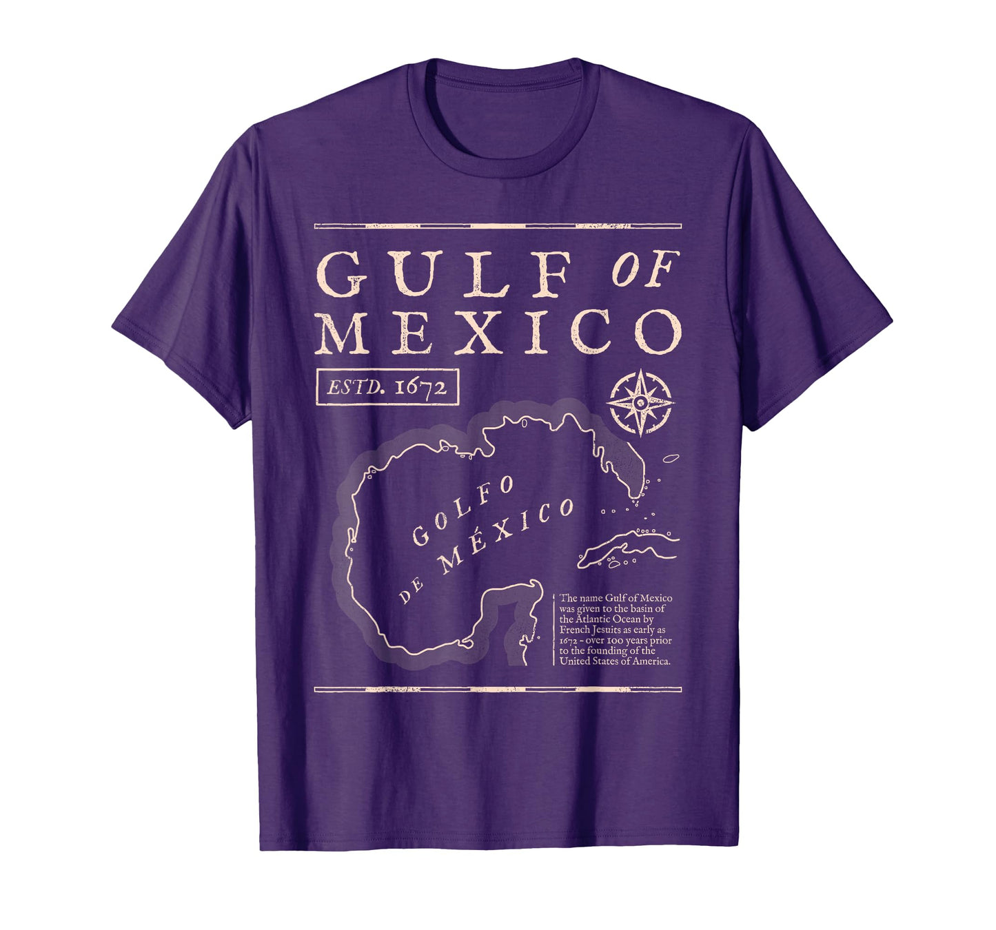 Gulf of Mexico 1672 Historic Map T-Shirt