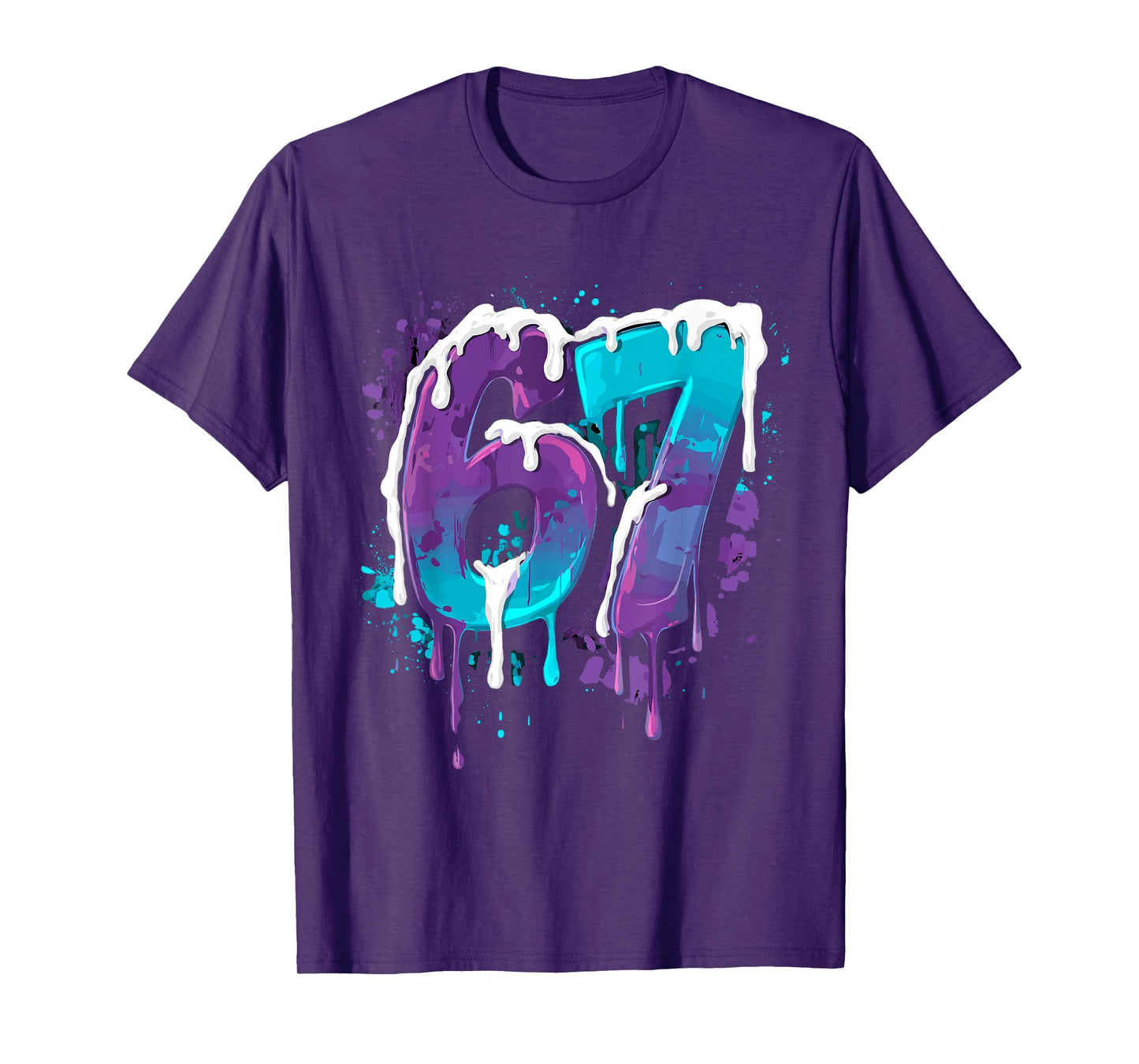 67 Ice Cream Drip Meme Funny Six Seven Gen Alpha Slang T-Shirt