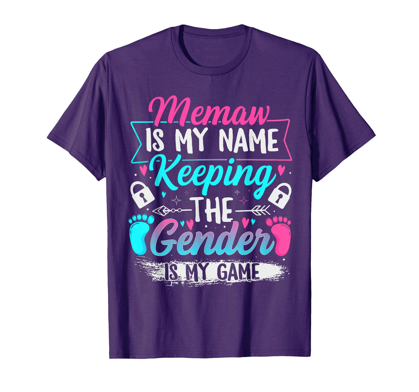 Gender Reveal Keeper of The Gender Memaw Baby Shower T-Shirt