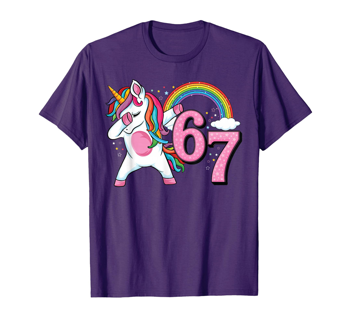 67 Dabbing Unicorn for Girls Six Seven Meme Kids Womens T-Shirt