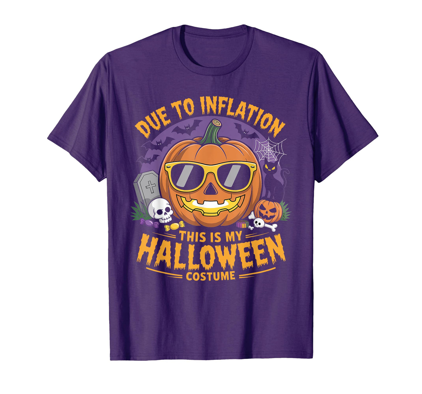 Due to Inflation This is My Halloween Costume Funny Pumpkin T-Shirt