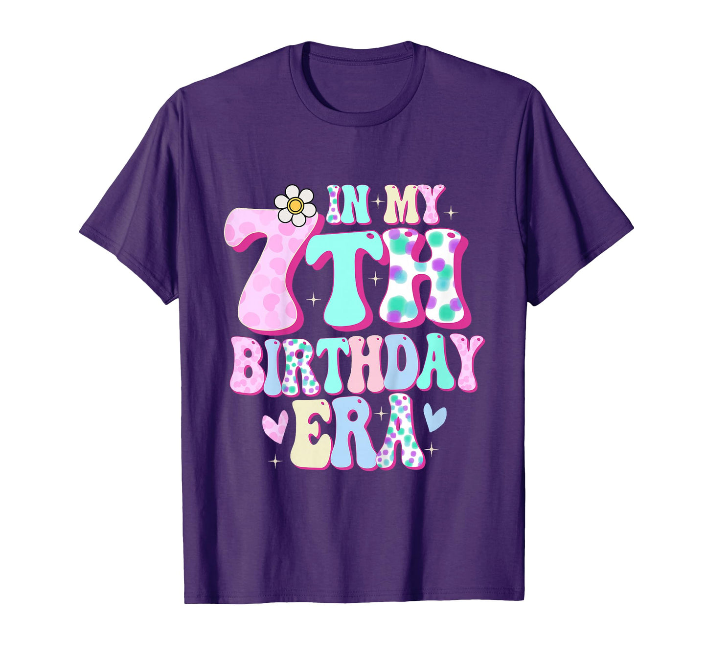 In My 7th Birthday Era Girl Gifts Seven Bday 7 Year Old T-Shirt