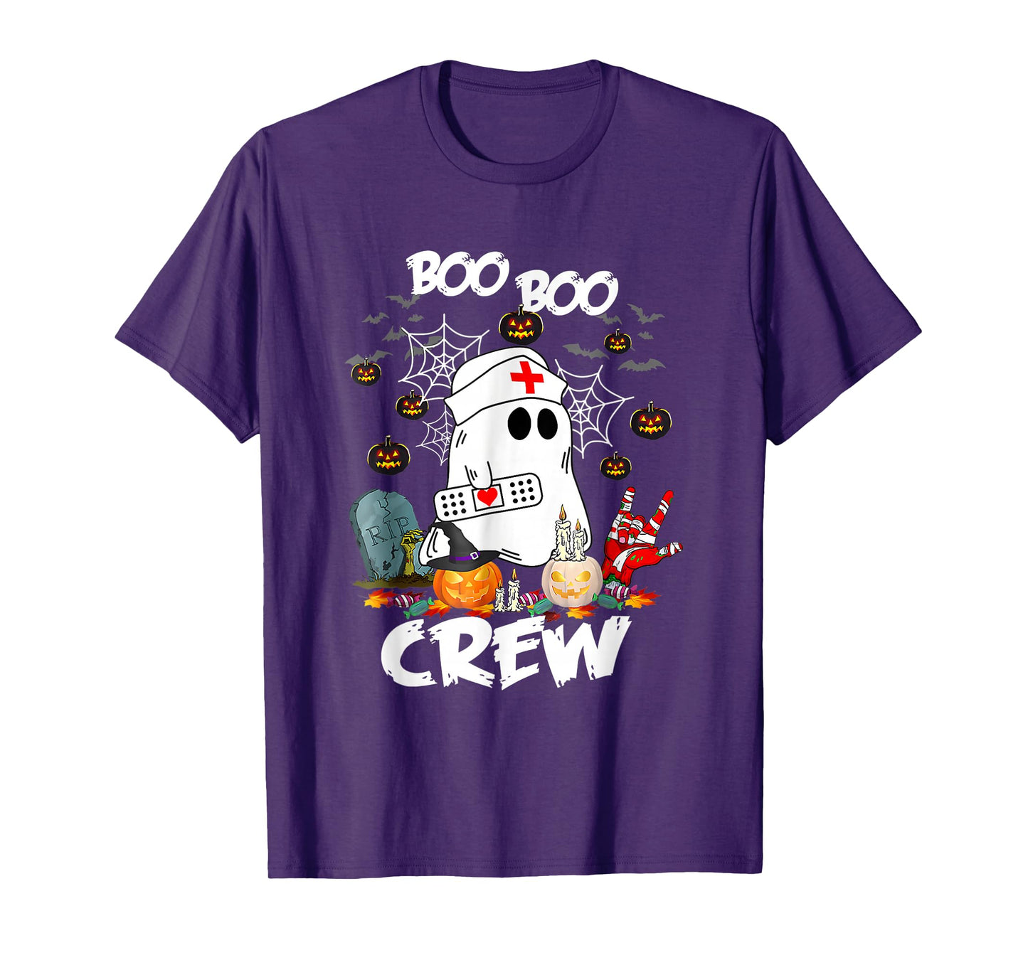 Boo Boo Crew Ghost Nurse Retro Halloween Nursing T-Shirt