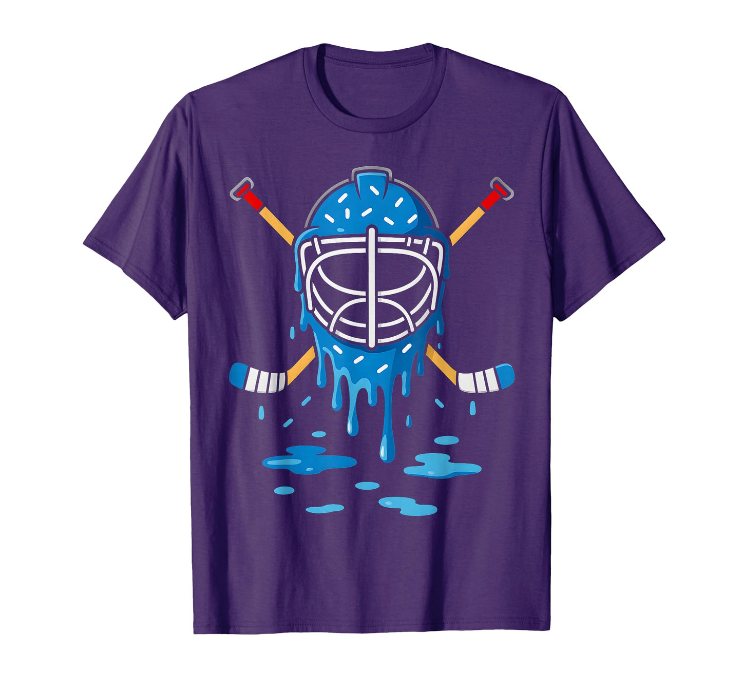 Hockey Ice Cream Drip Boys Girls Ice Hockey Youth Players T-Shirt