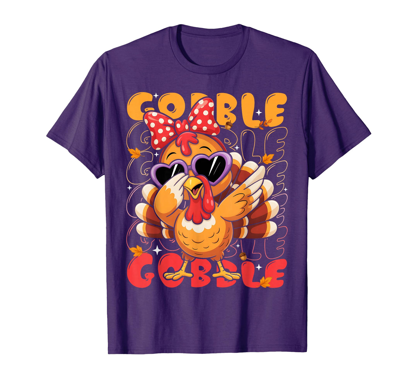 Cute Dabbing Turkey Gobble Thanksgiving Girls Womens Kids T-Shirt