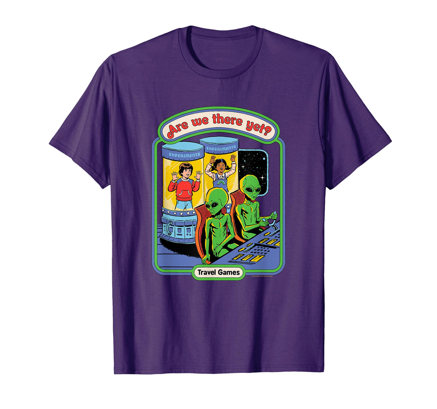 Steven Rhodes Are We There Yet? Alien Games Retro Dark Humor T-Shirt