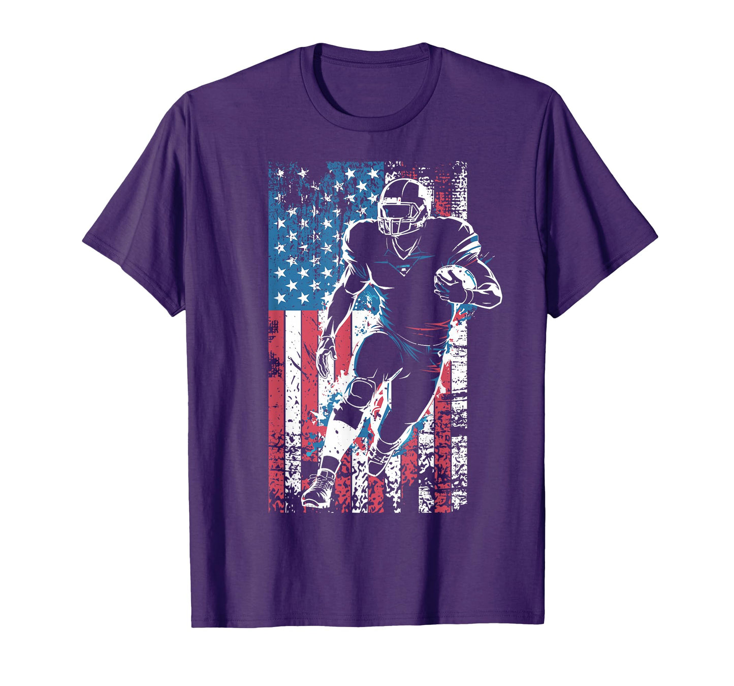 American Flag Football Player Patriotic Sports Design T-Shirt