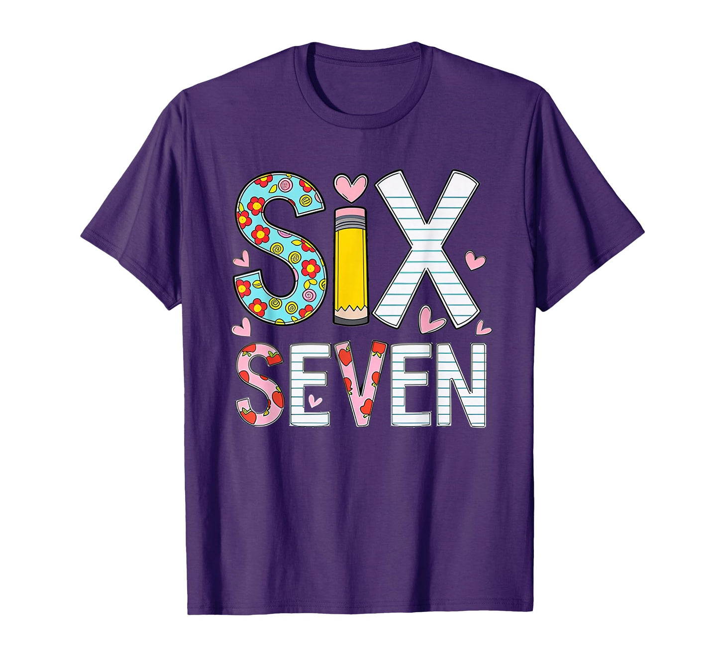 Funny Six Seven 6 7 Meme Teacher Design for Men Women Girls T-Shirt