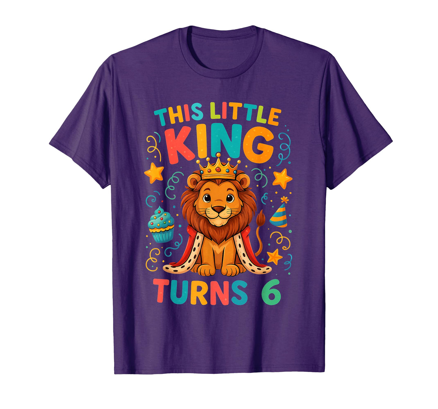 Cute Little Lion King Birthday Kids Boy Age 6 Party Outfit T-Shirt