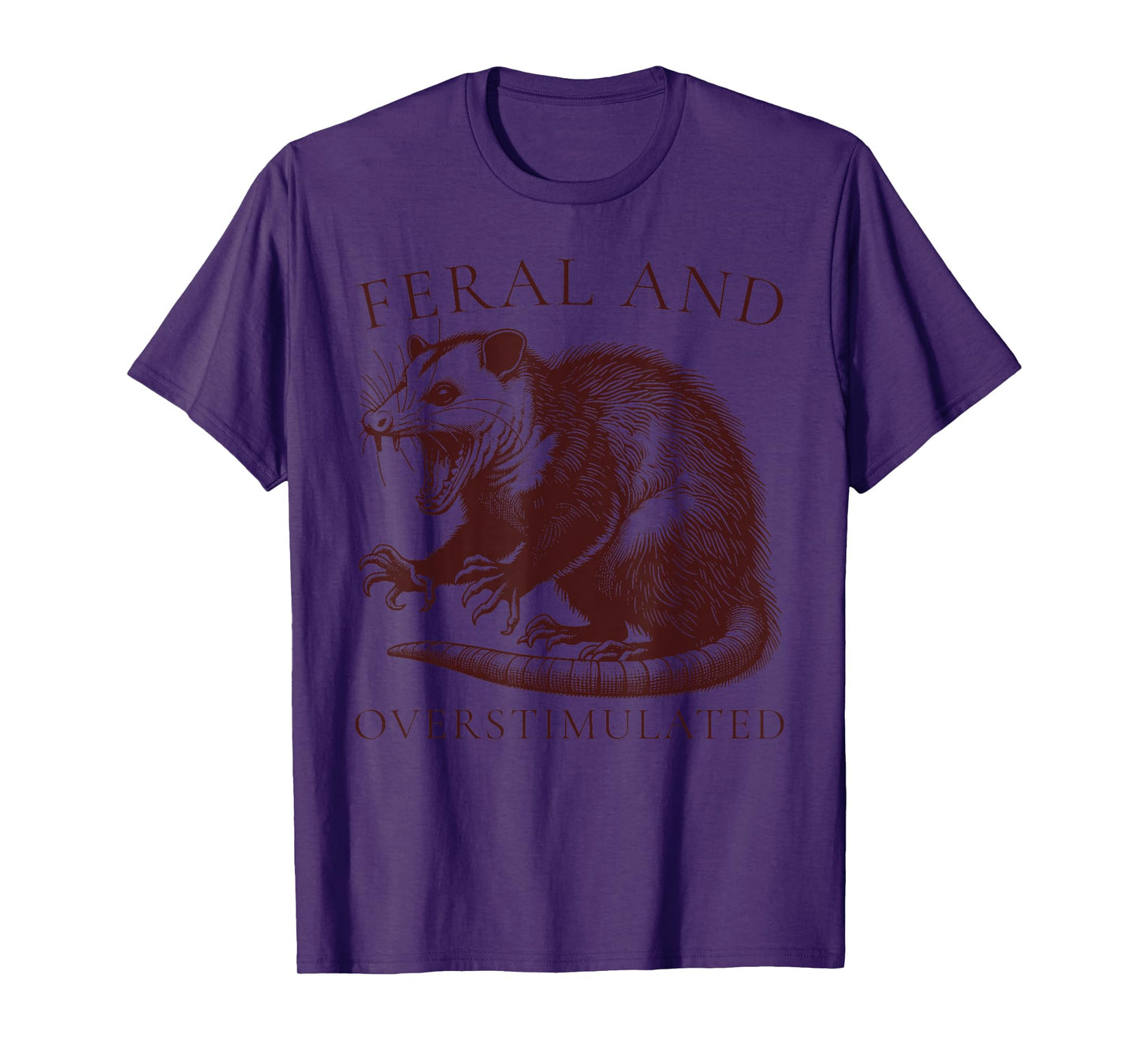 Feral and Overstimulated Funny Possum ADHD Vintage Autism T-Shirt