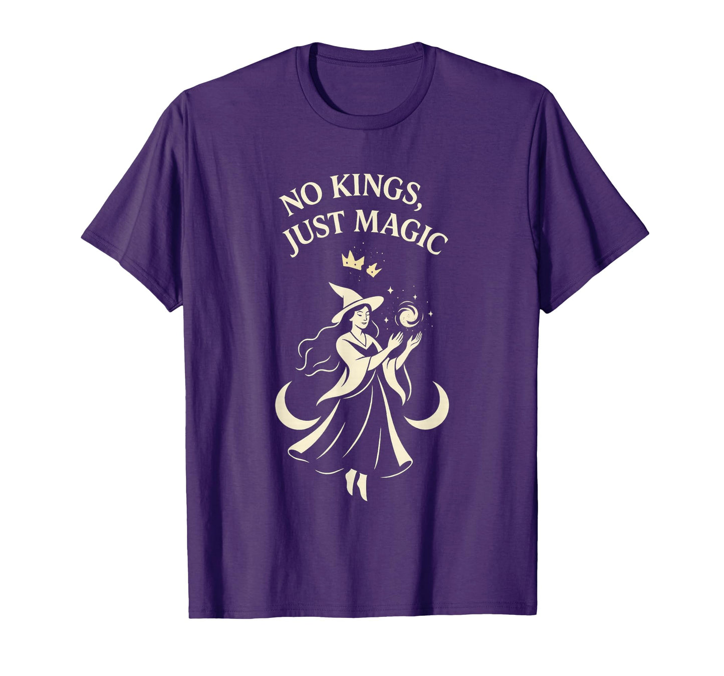 No Kings Just Magic Funny Witchcore Halloween Art T-Shirt