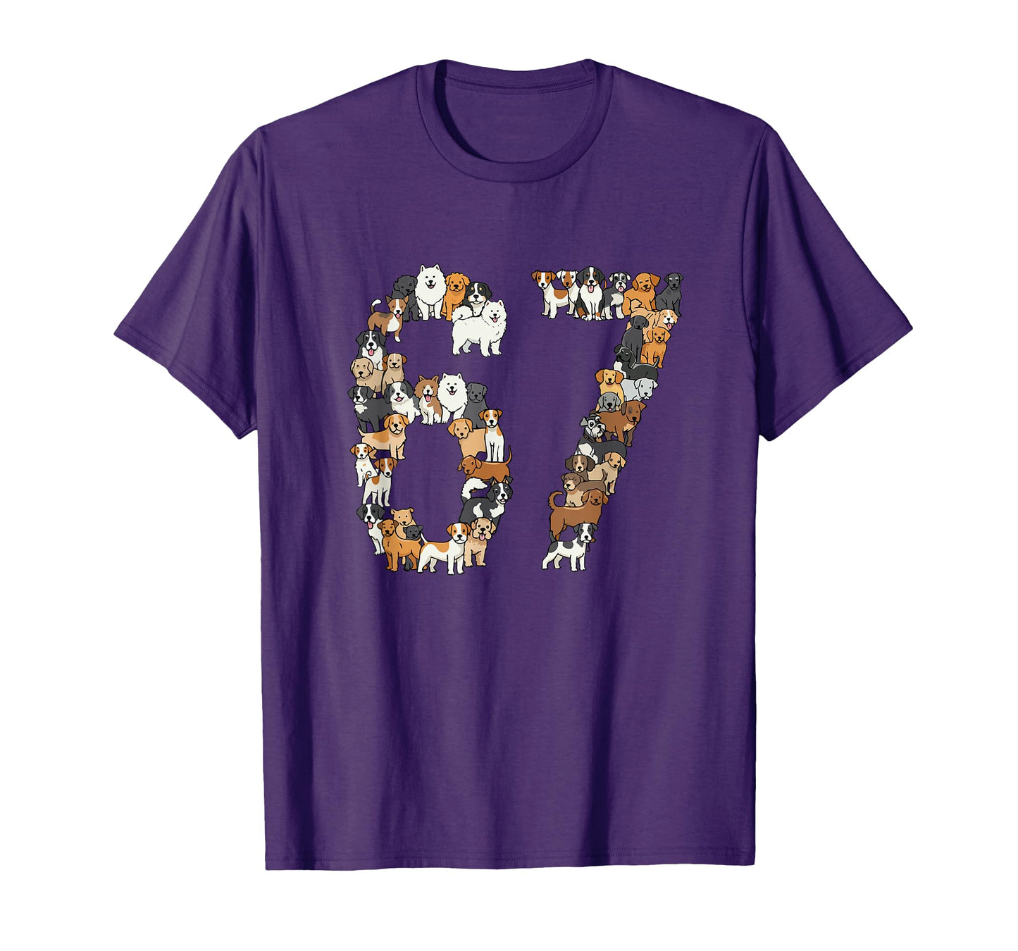67 Shirt with Dogs Meme Boys Girls Puppies 67 Dog Six Seven T-Shirt