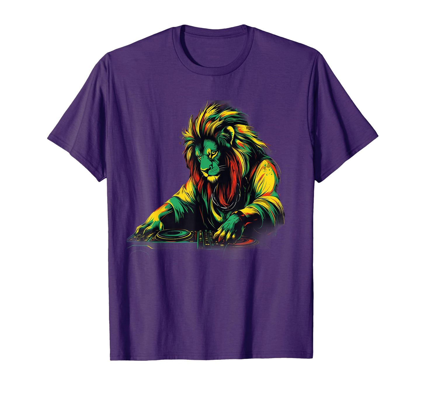 Rasta Reggae Music Headphones Rastafari Lion Of Judah T-Shirt