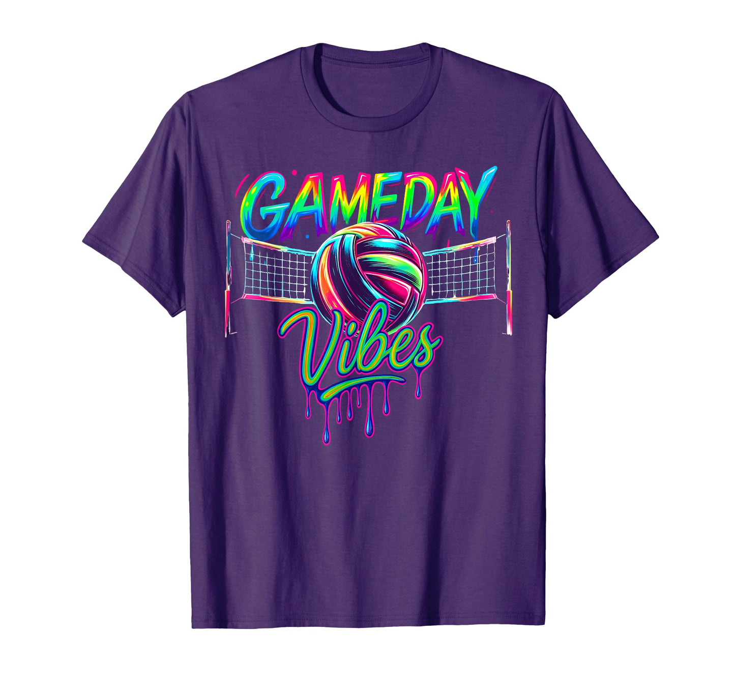 Game Day Vibes Volleyball Mom Ice Cream Drip Women Girls T-Shirt