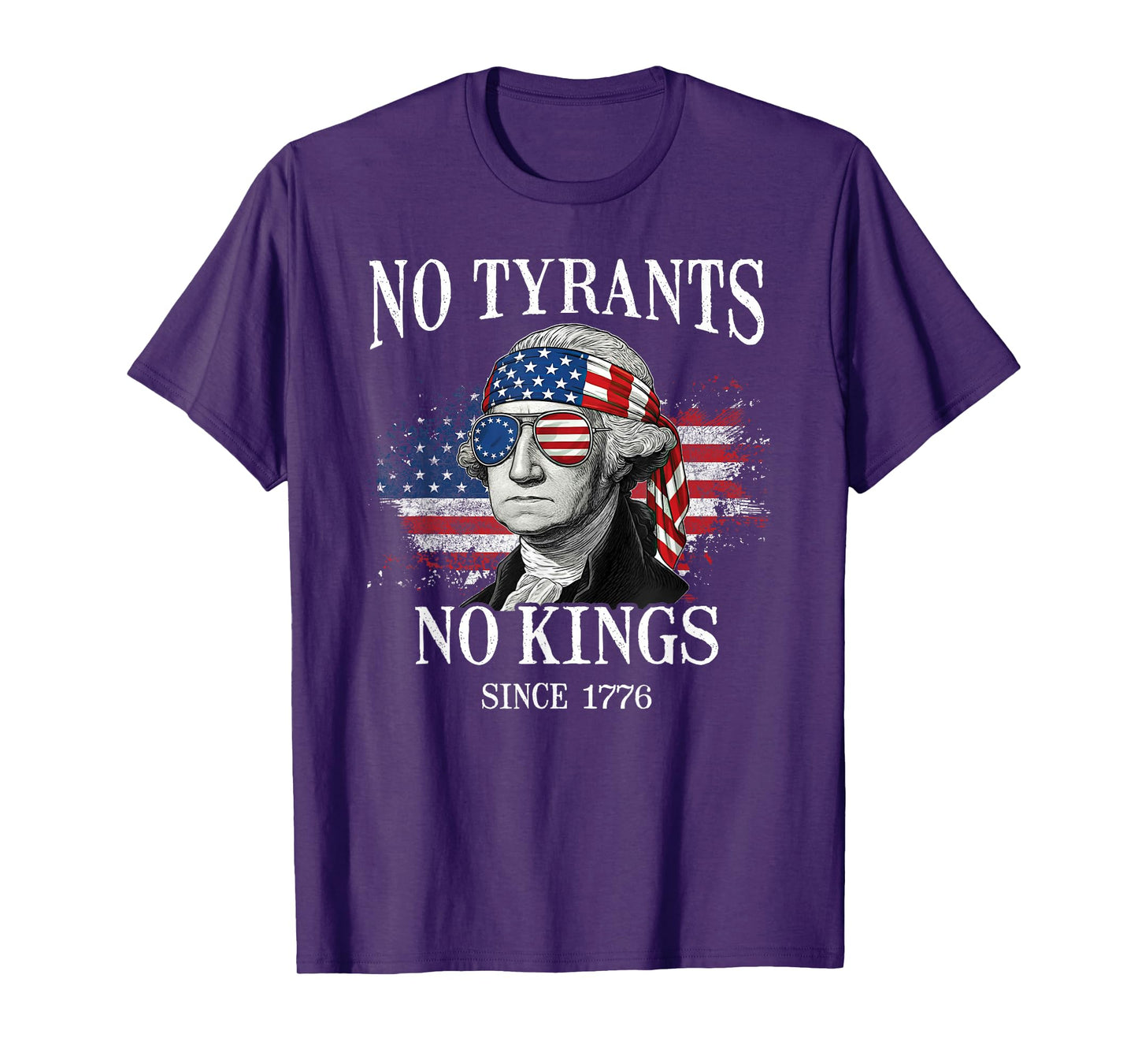 No Tyrants No Kings Patriotic 1776 American Flag T-Shirt