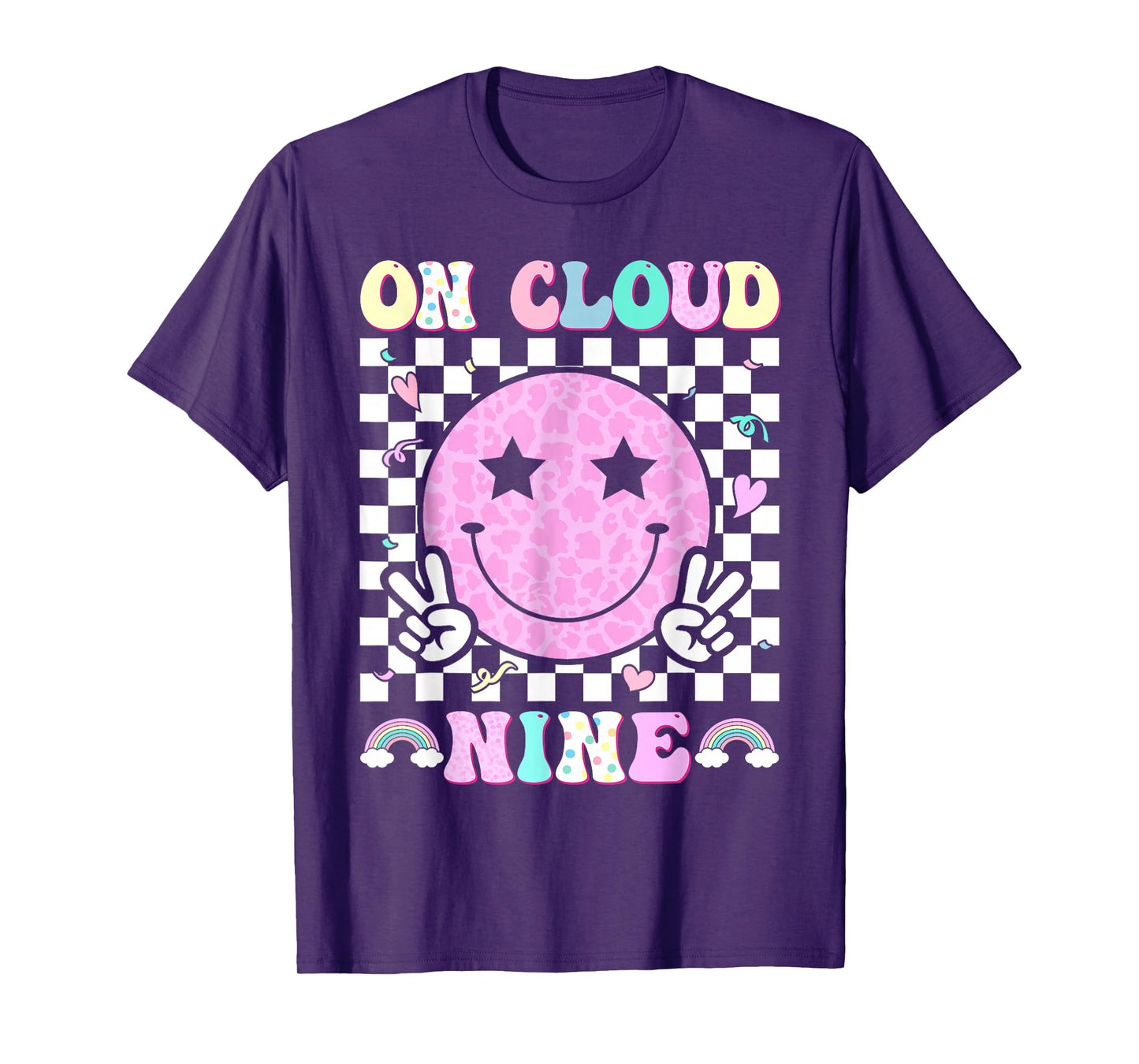 Groovy On Cloud Nine Bday 9th Birthday Girl 9 Year Old T-Shirt