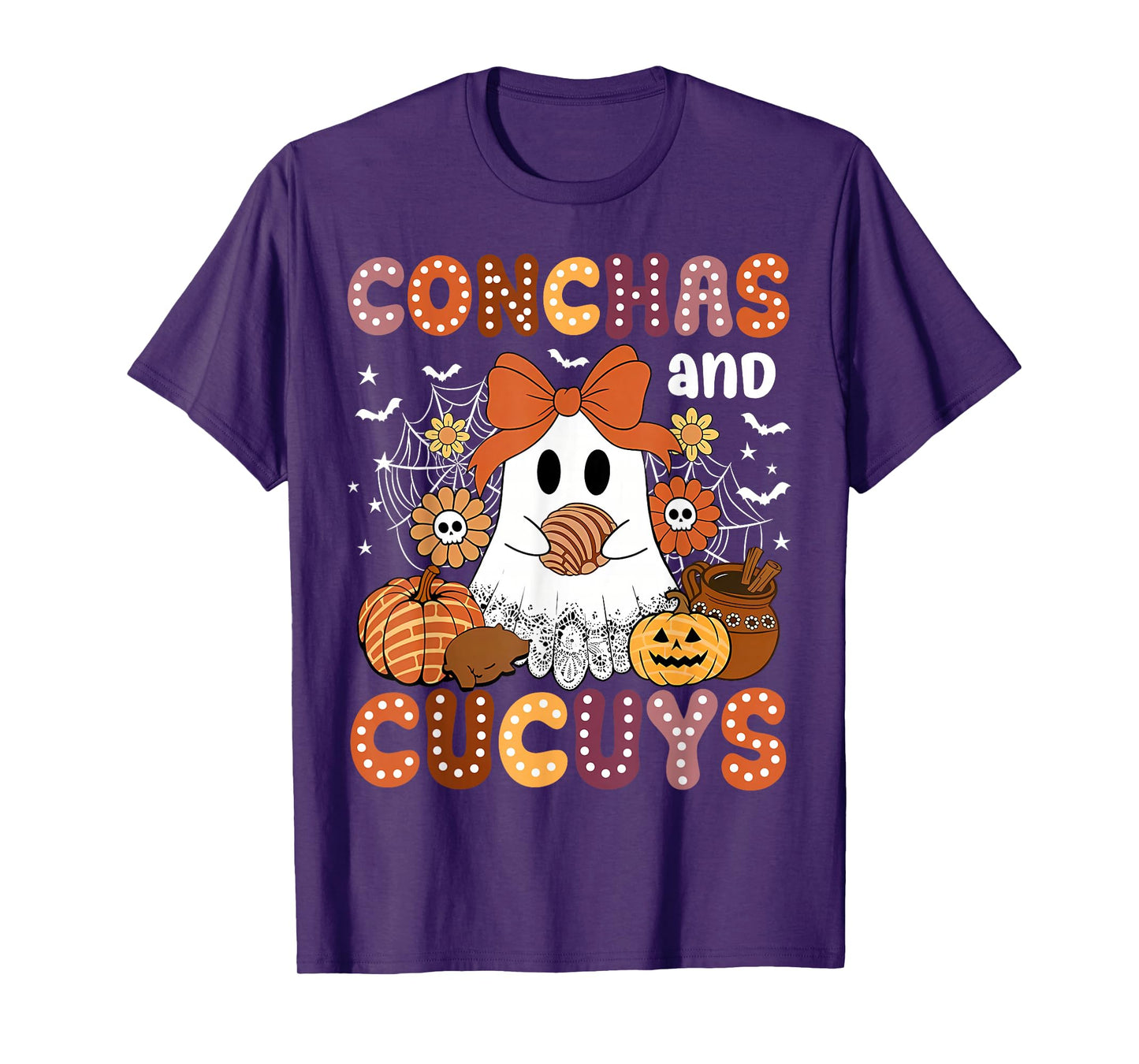 Cute Conchas and Cucuys Ghost Funny Mexican Halloween Ghost T-Shirt
