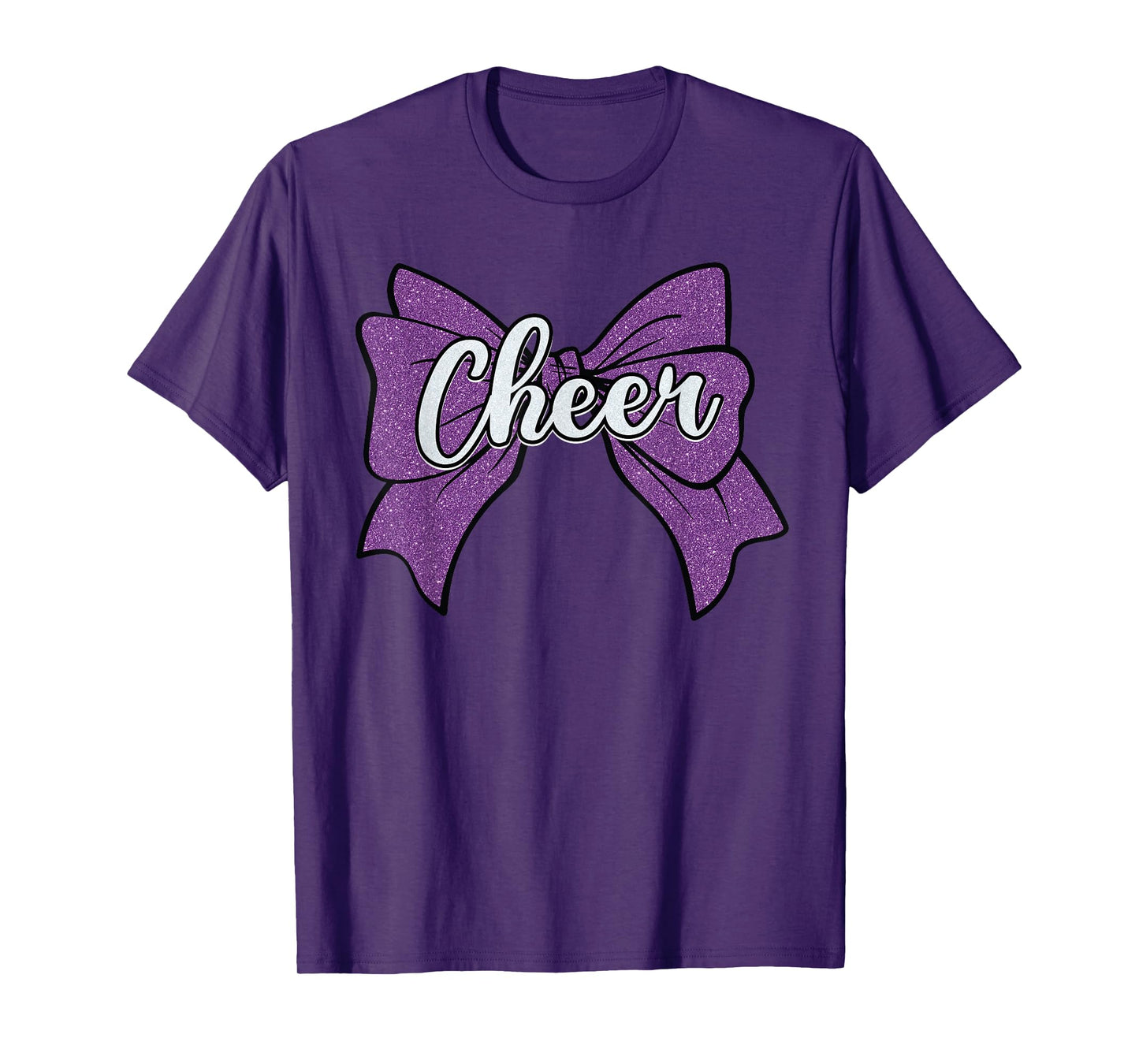 Coquette Cheer Bow Purple Sport Cheerleader Cheerleading T-Shirt