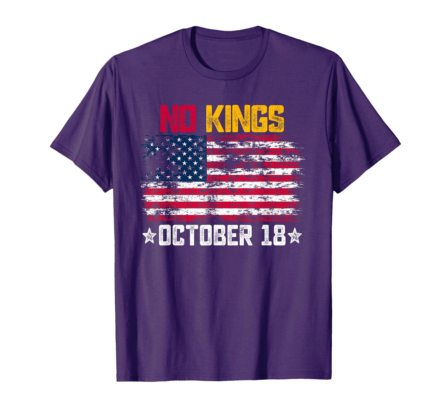 No Kings Vintage America Flag 1776 October 18 T-Shirt