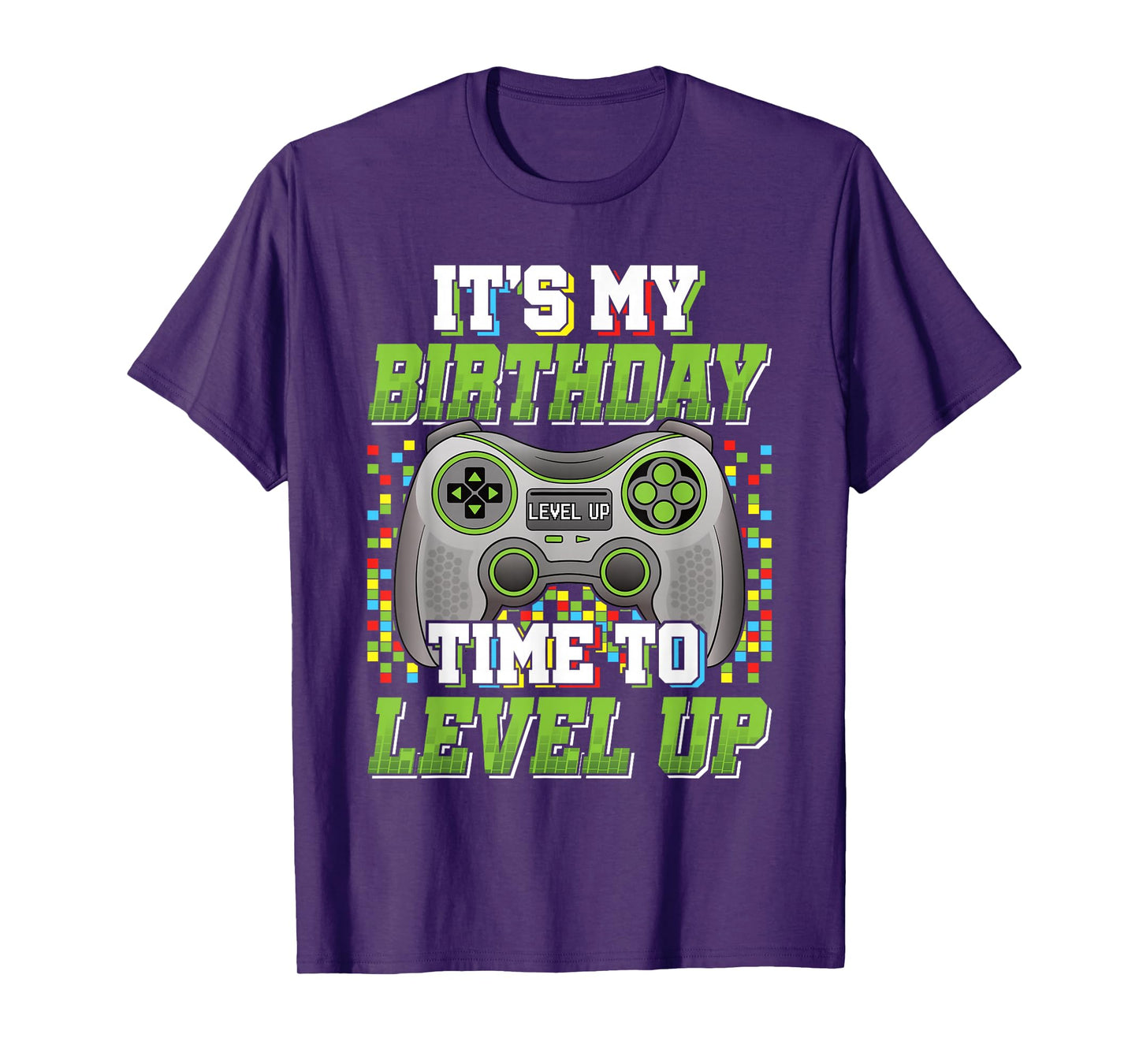 It's My Birthday Time To Level Up Video Game Gaming Men Boys T-Shirt