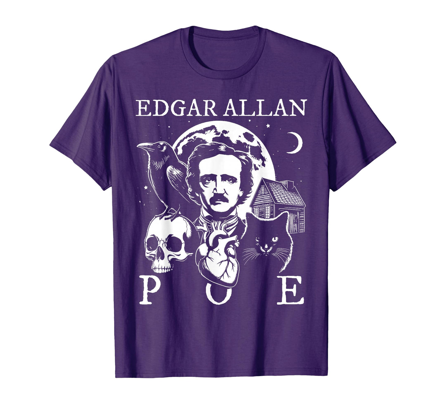 Edgar Allan Poe Poems Quotes Raven Literature T-Shirt