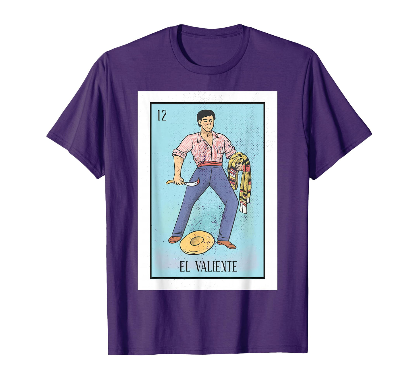 Retro El Valiente Mexican Lottery Bingo Game The Brave Card T-Shirt