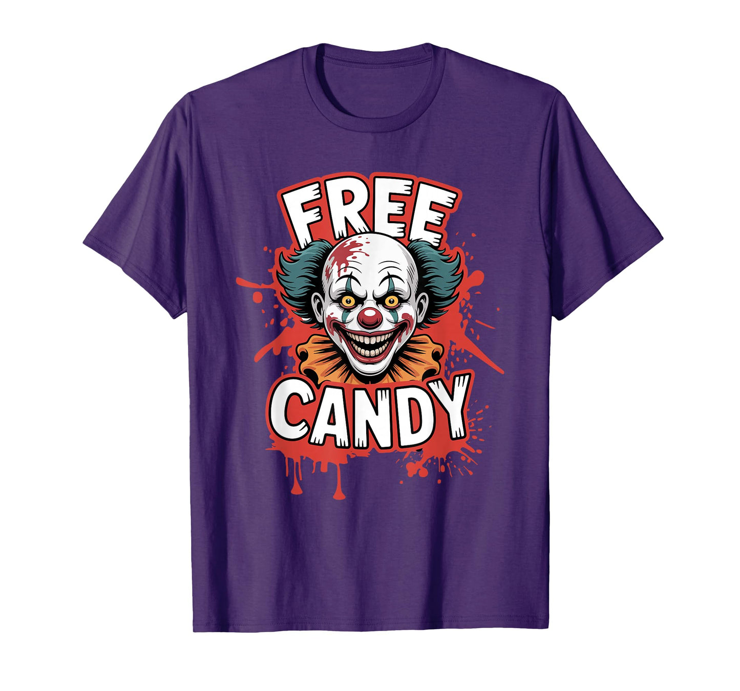Free Candy Clown Scary Creepy Halloween Horror T-Shirt