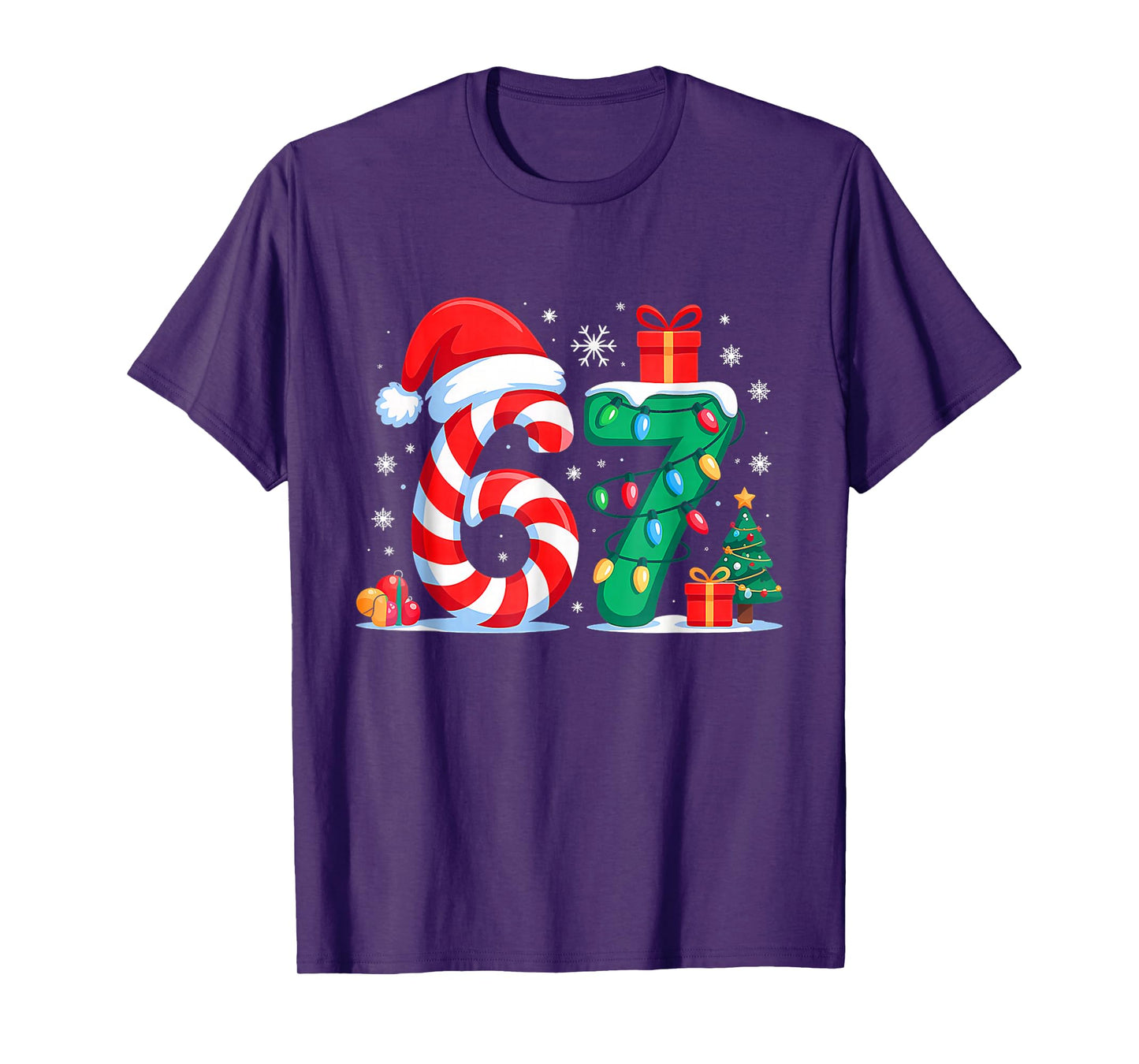 Funny 67 Christmas 6 7 Six Seven Meme 6 7 Matching Couples T-Shirt