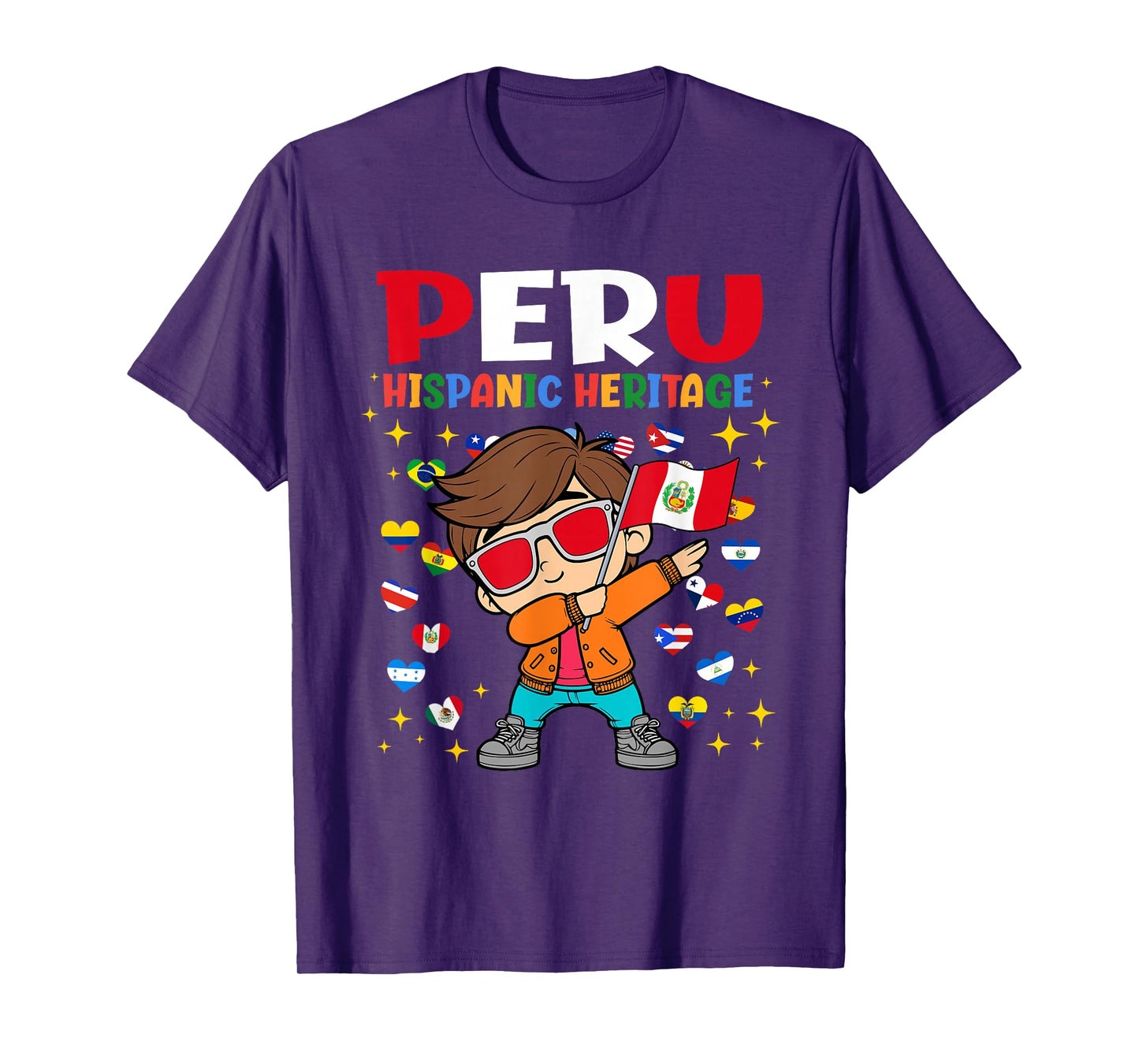 Hispanic Heritage Peruvian Flag Proud Peru Boys Kids T-Shirt