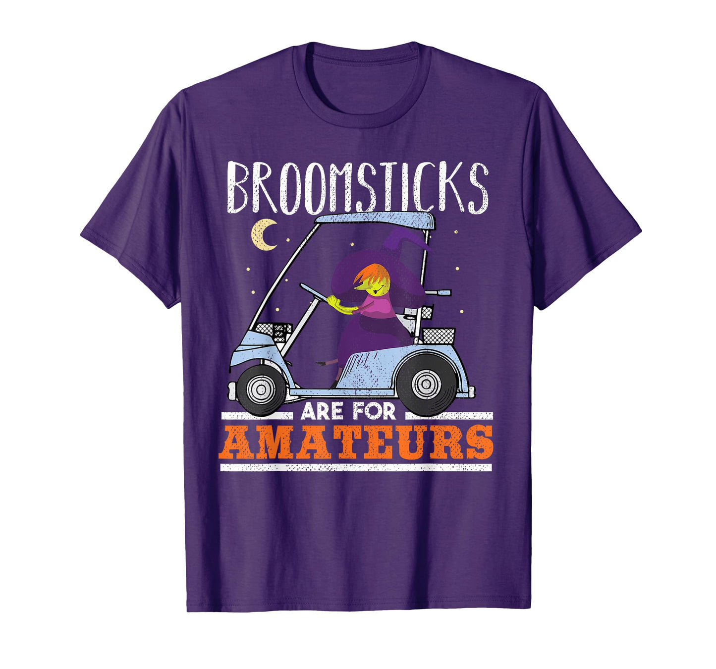 Witch Riding a Golf Cart Funny Halloween Shirt T-Shirt