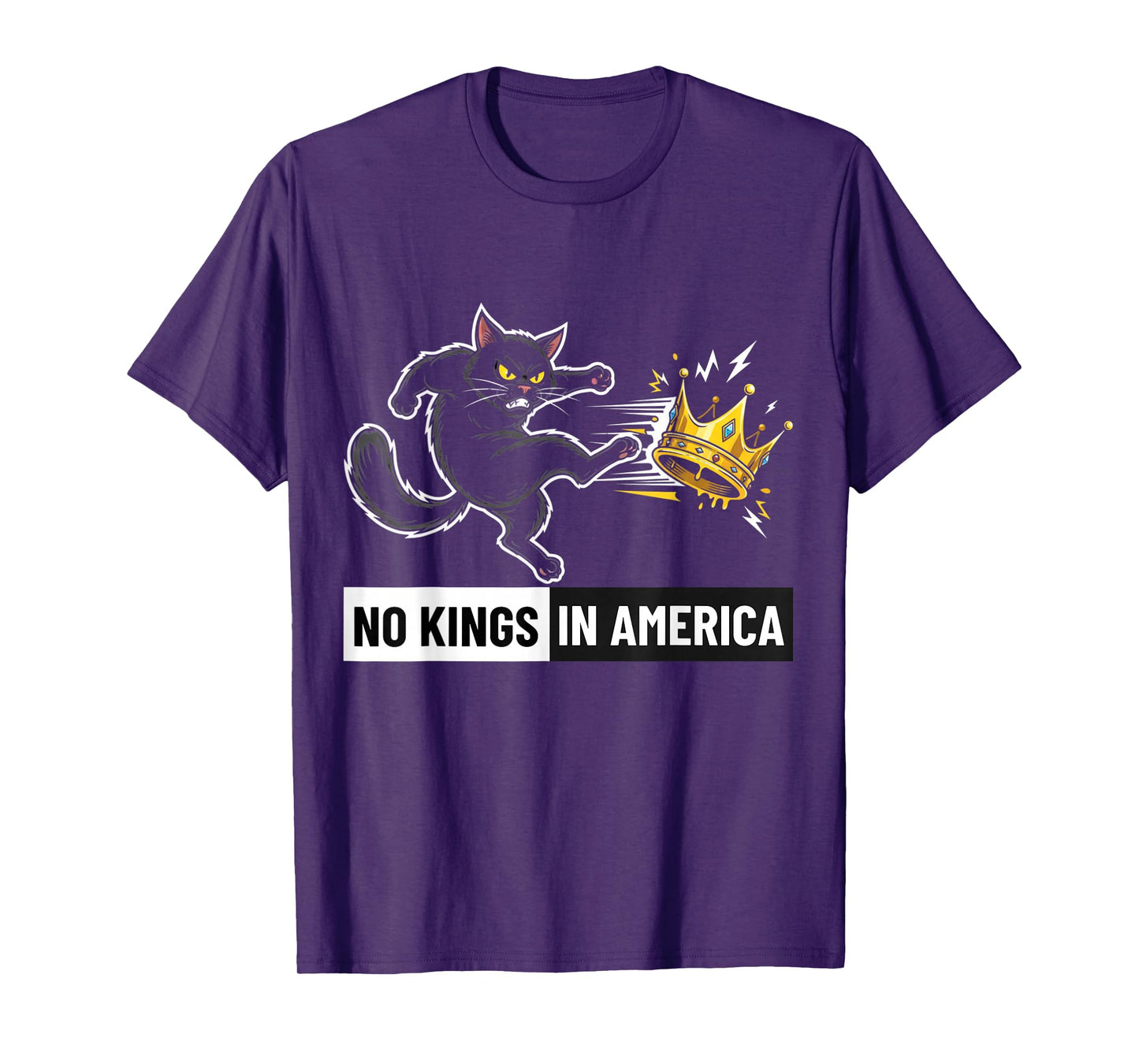 We The People No Kings Funny Black Cat T-Shirt