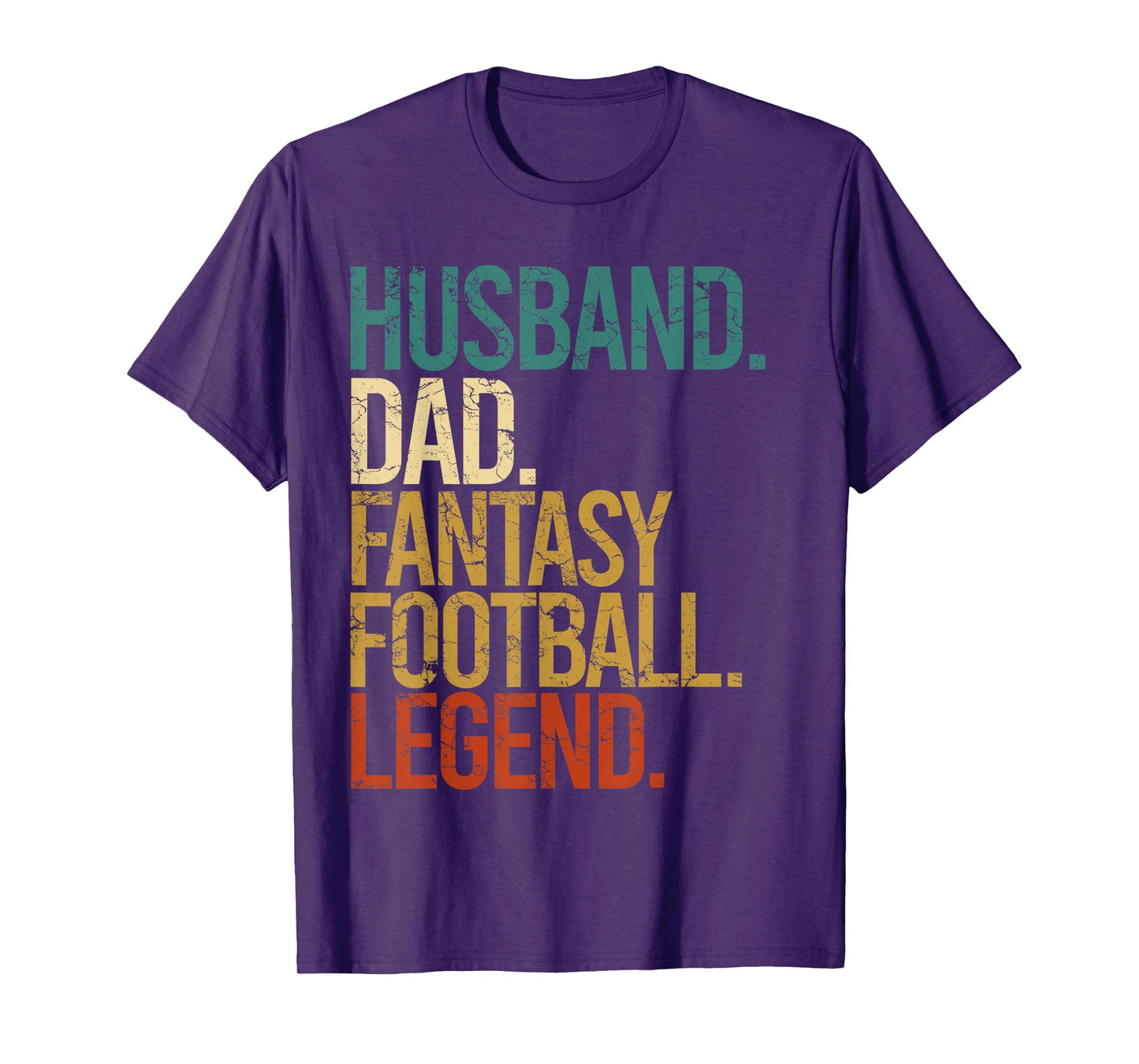 Husband Dad Fantasy Football Legend Funny Men Retro Diy Gift T-Shirt