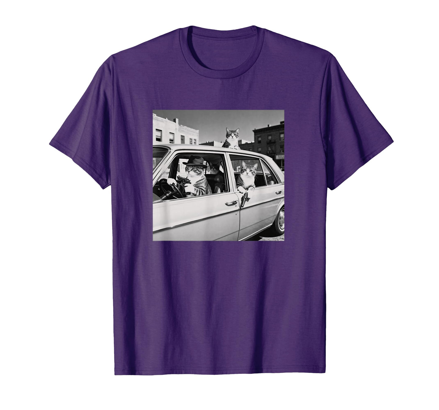 Funny Cat Gang Vintage Cool Feline Design Retro T-Shirt
