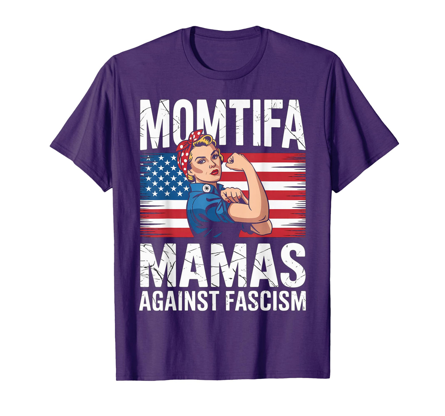 Momtifa Mama Mamas Against Fascism Flag Resist No Kings Mom T-Shirt
