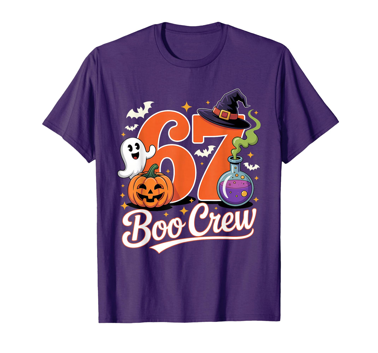 67 Boo Crew Funny Halloween Ghost Witch Pumpkin Spooky Squad T-Shirt